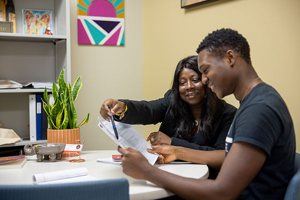 Careers Services Counselor assisting a student