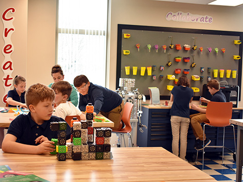 Children working at Tamaqua Makerspace