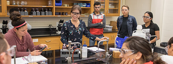 Students in science lab