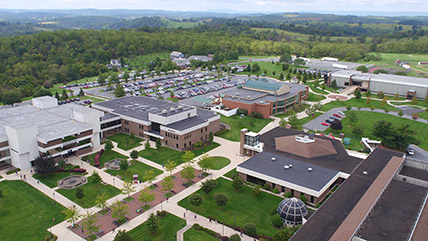 Arial view of campus